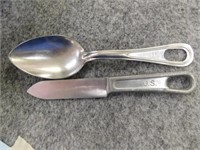 U.S. stamped knife and spoon