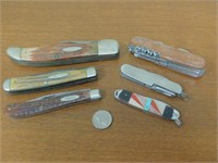 6 Pocket Knives w/ 3 Vintage Case Knives
