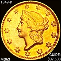 1849-D Rare Gold Dollar CHOICE BU
