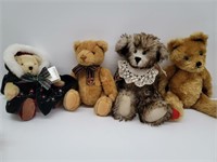 4 vintage mohair and other collectors bears