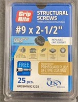 GripRite Structural Screws #9x2-1/2”