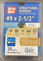 GripRite Structural Screws #9x2-1/2”