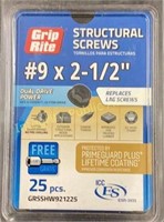 GripRite Structural Screws #9x2-1/2”