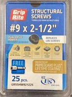 GripRite Structural Screws #9x2-1/2”