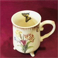 Footed Ceramic Cup (Vintage) (4" Tall)