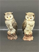 UCGC Vintage Owl Figurines, Bisque Ceramic