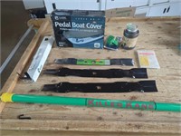 Mower Blades, Tiki Burner, Pedal Boat Cover, Weed