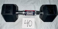 Well-Fit Rubber Hex Dumbbell 10lb Black