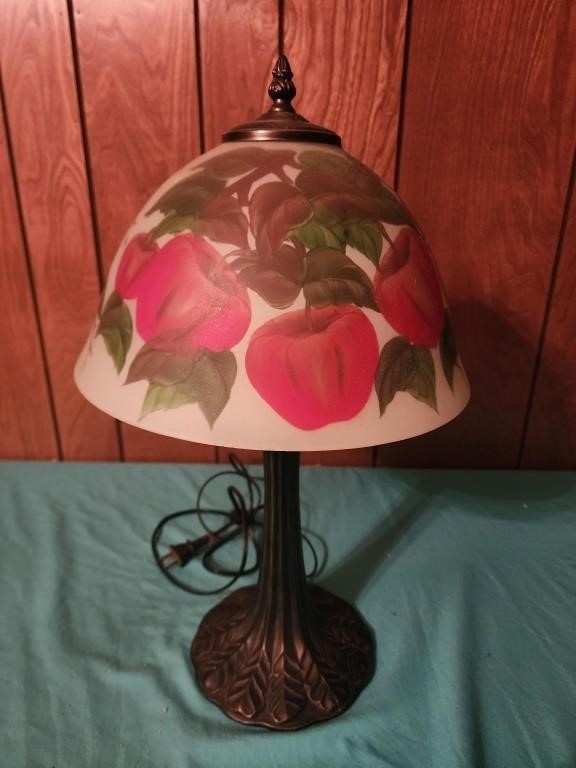 19.5" tall apple lamp shade metal lamp