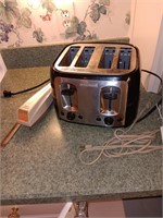 Toaster and an electric knife.