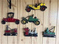 Sexton Cast Metal Antique Car Wall Hangings (6)