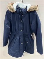 Girls navy hooded parka jacket size 14/16 XL