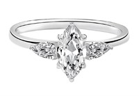 925S 1.0ct Trinity Moissanite Marquise Ring