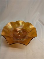 Northwood Carnival Glass 3 Footed bowl 8 1/4"