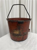 Painted Metal Bucket 11"Dia hole in bottom