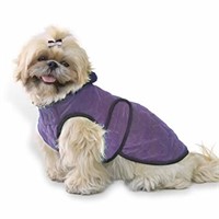 Quilted Velvet Dog Coat , Size 18, Amethyst