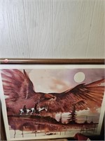 Indians & Eagle Framed Picture