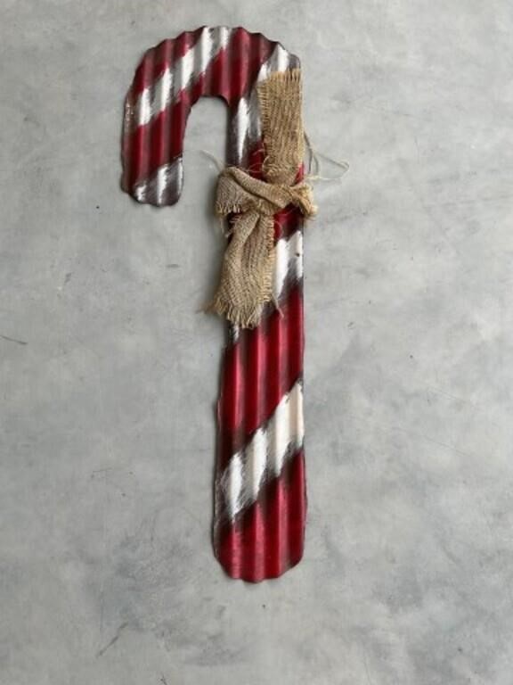 Corrugated tin candy cane