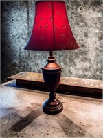 Vintage Traditional Table Lamp with Red Shade