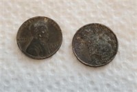 Two steel pennies, 1943