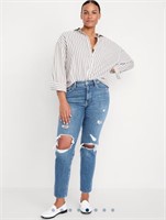 Old Navy Ladies straight high rise ripped jeans