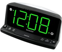 Sharp Alarm Clock - Large Numbers, Loud Beep, Gree