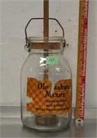 Vintage glass butter churn jar, see pics