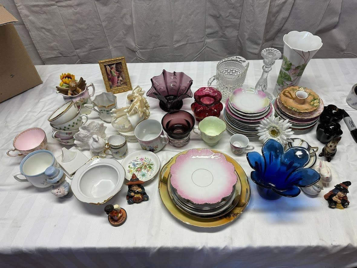 Misc Plates, Tea Cups and other Glassware
