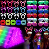 296pc Glow Party Set: Sticks  LED Glasses  More