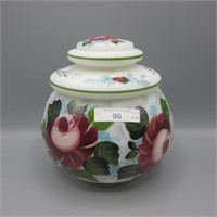 Fenton LGW hand painted covered biscuit jar