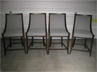 4 Counter Height Upholstered Wood Frame Stools