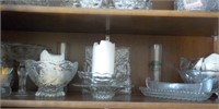 Shelf of variety of glassware