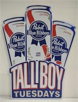 (QQ) Pabst Blue Ribbon Tall Boy Tuesday Sign