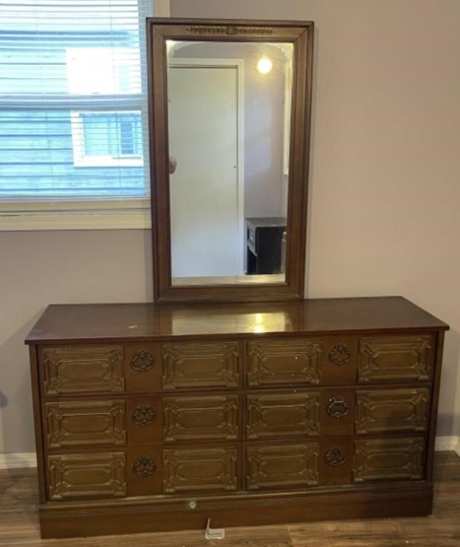 Lowboy Dresser with Mirror