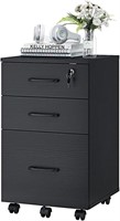 Panana 3 Drawer Wood Mobile Small File Cabinet