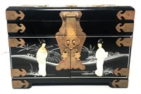 Asian Jewelry Box with Brass Hardware