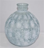 Light Blue Art Glass Vase 7" H