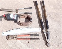 HORSESHOES, BOLT CUTTERS, HEDGE TRIMMER,