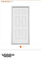 36"X80" 6-Panel Right Inswing Fiberglass Door