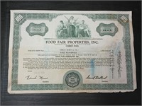 Food Fair Properties Inc Stock Certificate