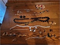 Costume jewlery - bracelets, necklaces,  clips on