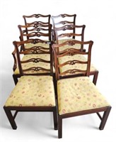 Set of Six Mahogany Chippendale Style Chairs.
