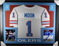 Autographed Warren Moon Custom Framed Jersey