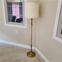 Mid-Century Wood / Brass Floor Lamp