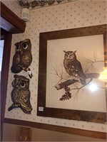 Owl picture and wall decor