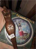 Sound clock and wooden lady
