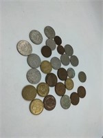 Collection of vintage and antique coins from