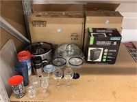 Assorted household glassware and more.