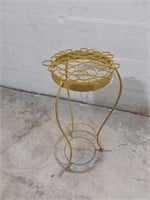 Small Vintage Painted Wrought Iron Plant Stand U8B