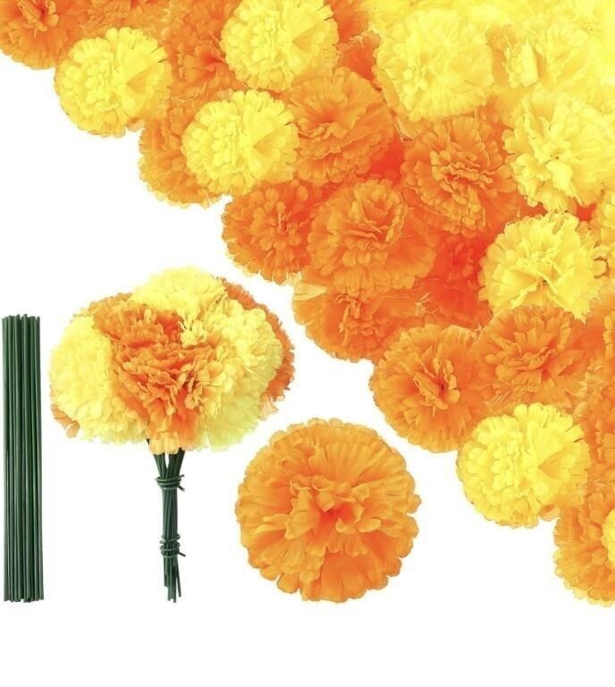 New 200Pcs. Artificial Marigold Flowers